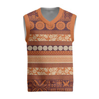 Fiji Marau na Kerisimasi Christmas Knitted V-Neck Vest Gold Tapa Masi Inspired Christmas LT9 Gold - Polynesian Pride