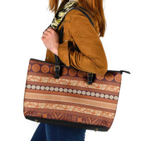Fiji Marau na Kerisimasi Leather Tote Bag Gold Tapa Masi Inspired Christmas - Polynesian Pride