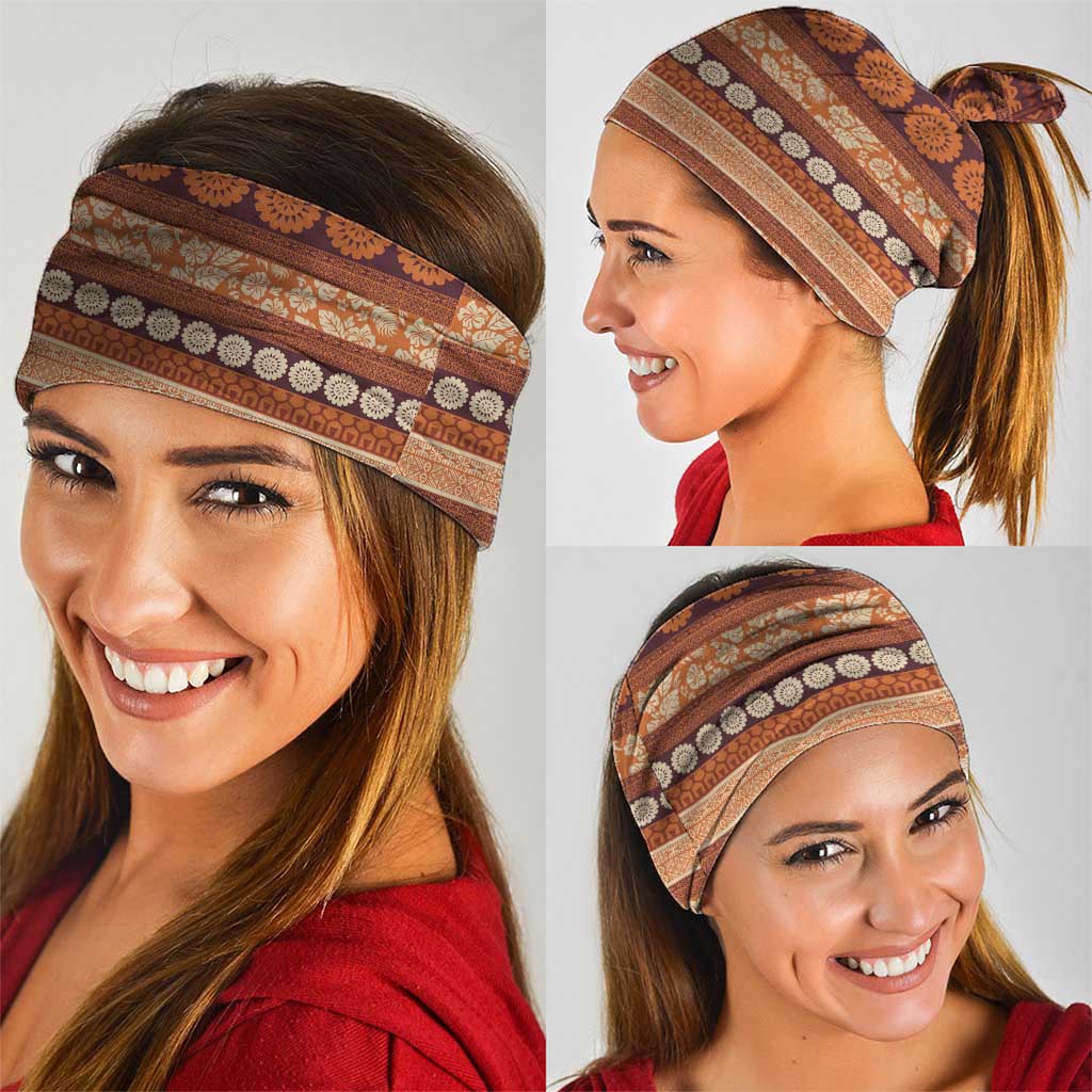 Fiji Marau na Kerisimasi Neck Gaiter Gold Tapa Masi Inspired Christmas - Polynesian Pride