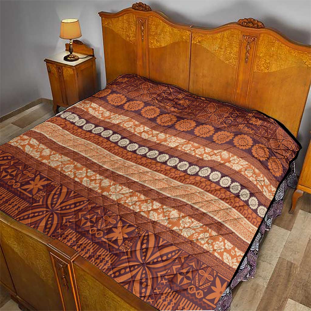 Fiji Marau na Kerisimasi Quilt Gold Tapa Masi Inspired Christmas LT9 - Polynesian Pride