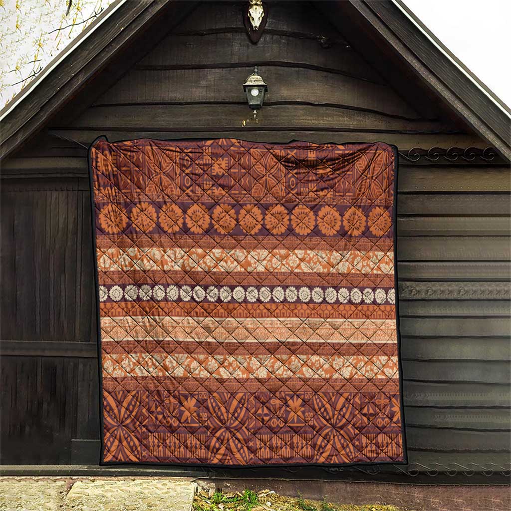 Fiji Marau na Kerisimasi Quilt Gold Tapa Masi Inspired Christmas LT9 - Polynesian Pride