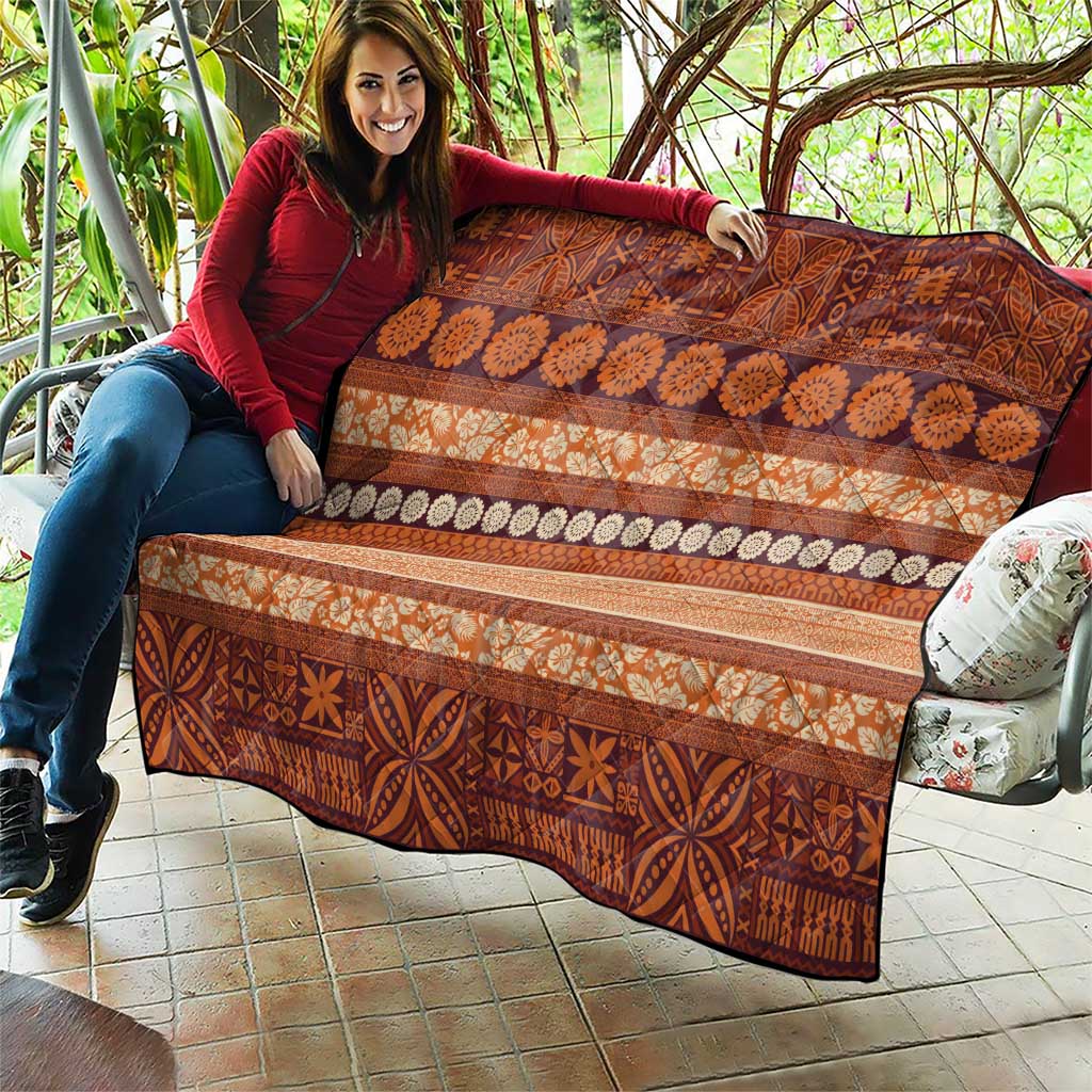 Fiji Marau na Kerisimasi Quilt Gold Tapa Masi Inspired Christmas LT9 - Polynesian Pride