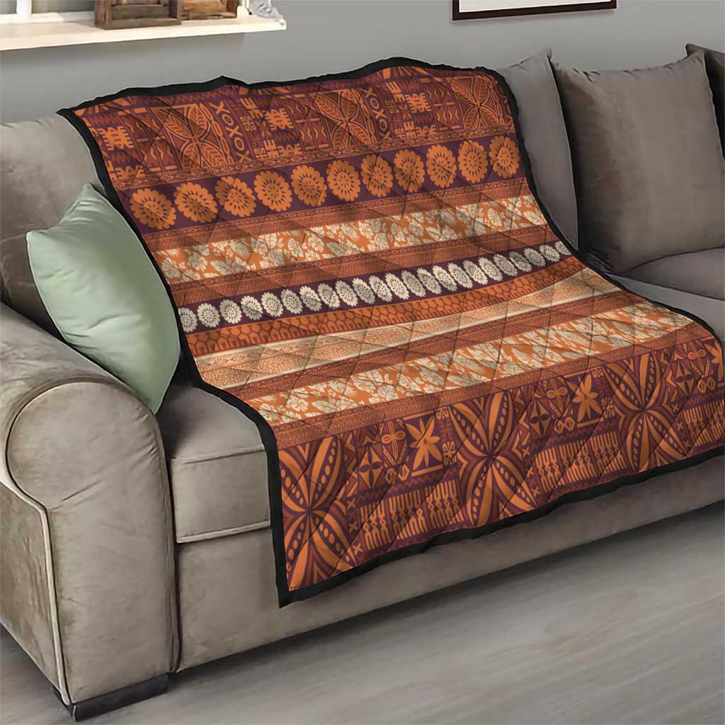 Fiji Marau na Kerisimasi Quilt Gold Tapa Masi Inspired Christmas LT9 - Polynesian Pride