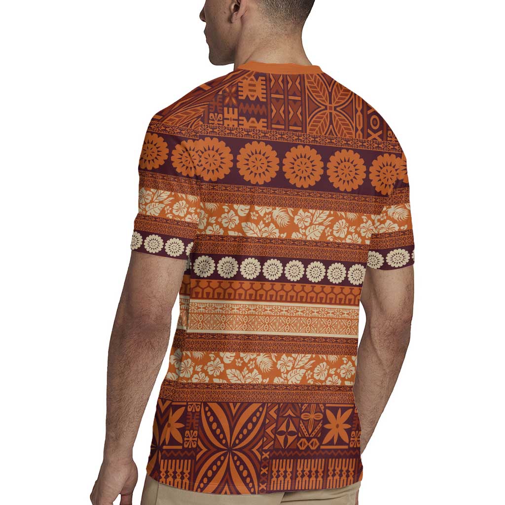 Fiji Marau na Kerisimasi Rugby Jersey Gold Tapa Masi Inspired Christmas - Polynesian Pride