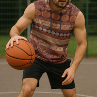 Fiji Marau na Kerisimasi Sleeveless Hoodie Gold Tapa Masi Inspired Christmas LT9 - Polynesian Pride