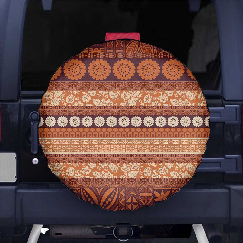 Fiji Marau na Kerisimasi Spare Tire Cover Gold Tapa Masi Inspired Christmas LT9 No hole Gold - Polynesian Pride