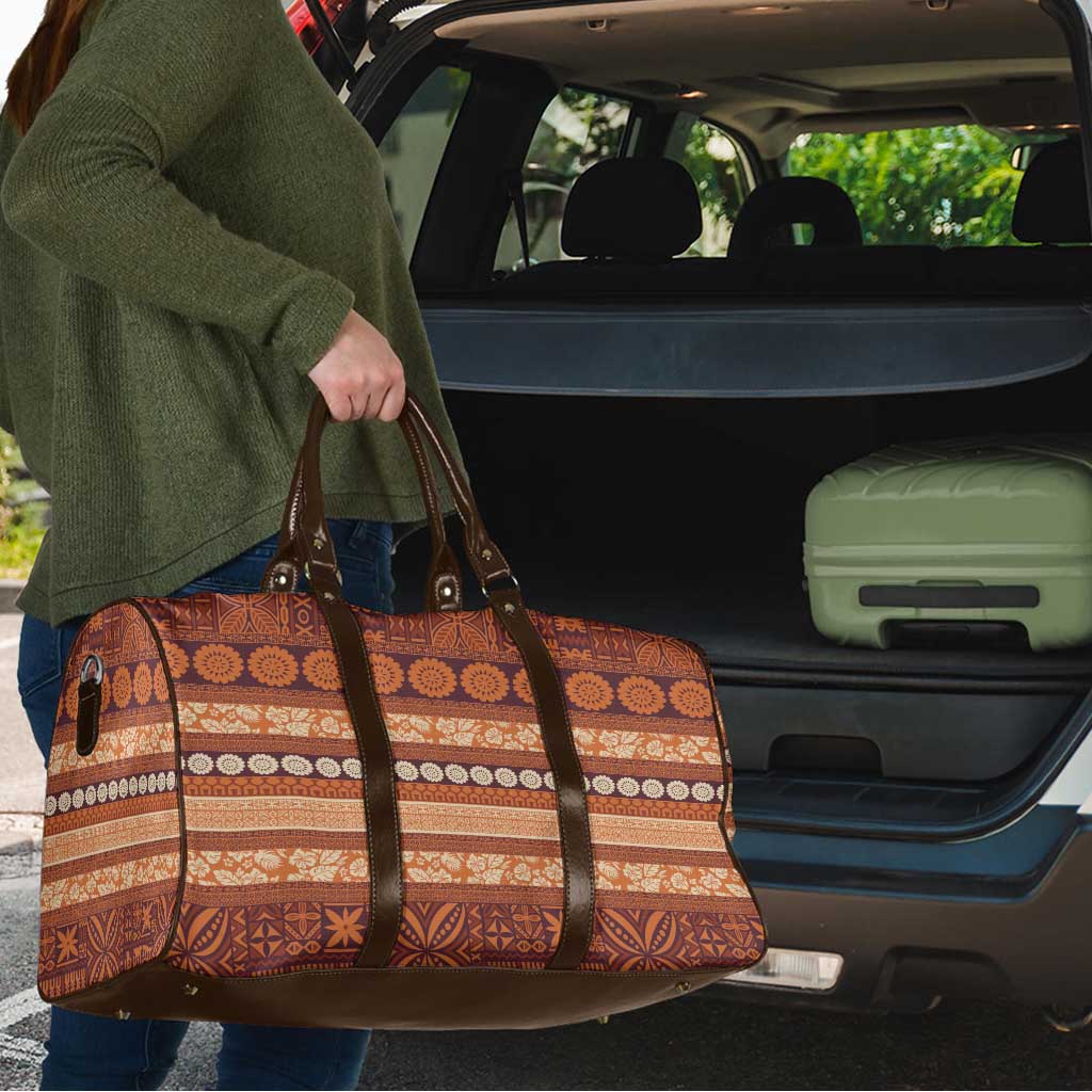 Fiji Marau na Kerisimasi Travel Bag Gold Tapa Masi Inspired Christmas LT9 - Polynesian Pride