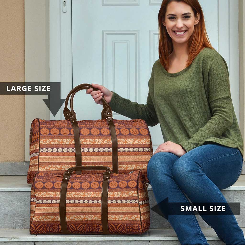 Fiji Marau na Kerisimasi Travel Bag Gold Tapa Masi Inspired Christmas LT9 - Polynesian Pride