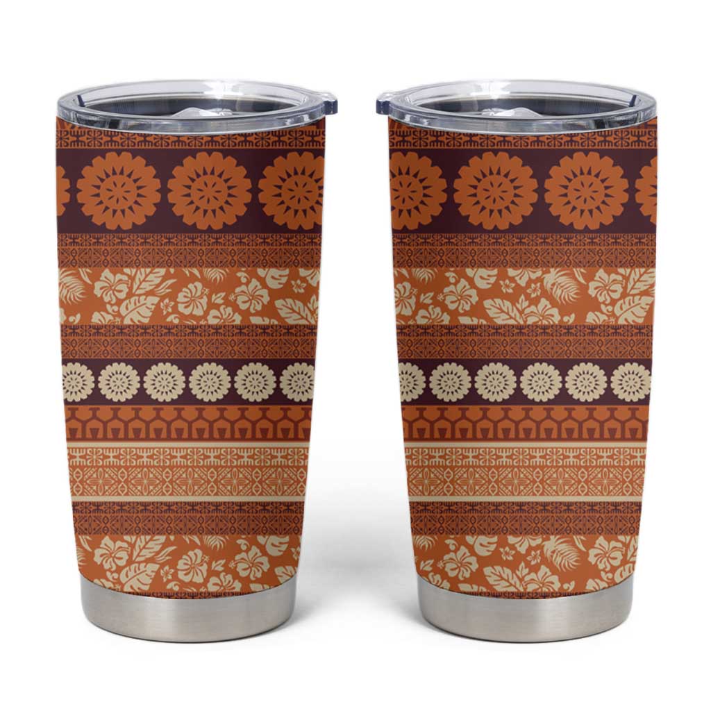 Fiji Marau na Kerisimasi Tumbler Cup Gold Tapa Masi Inspired Christmas LT9 Gold - Polynesian Pride