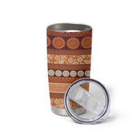 Fiji Marau na Kerisimasi Tumbler Cup Gold Tapa Masi Inspired Christmas LT9 - Polynesian Pride