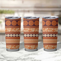 Fiji Marau na Kerisimasi Tumbler Cup Gold Tapa Masi Inspired Christmas LT9 - Polynesian Pride