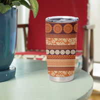 Fiji Marau na Kerisimasi Tumbler Cup Gold Tapa Masi Inspired Christmas LT9 - Polynesian Pride