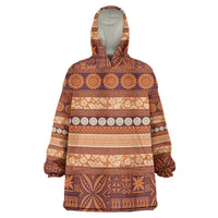 Fiji Marau na Kerisimasi Wearable Blanket Hoodie Gold Tapa Masi Inspired Christmas LT9 One Size Gold - Polynesian Pride