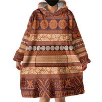 Fiji Marau na Kerisimasi Wearable Blanket Hoodie Gold Tapa Masi Inspired Christmas LT9 - Polynesian Pride