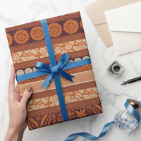Fiji Marau na Kerisimasi Wrapping Paper Gold Tapa Masi Inspired Christmas - Polynesian Pride