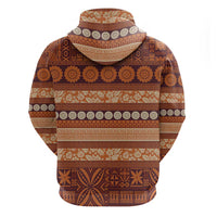 Fiji Marau na Kerisimasi Zip Hoodie Gold Tapa Masi Inspired Christmas LT9 - Polynesian Pride