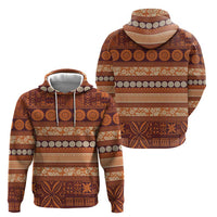 Fiji Marau na Kerisimasi Zip Hoodie Gold Tapa Masi Inspired Christmas LT9 - Polynesian Pride
