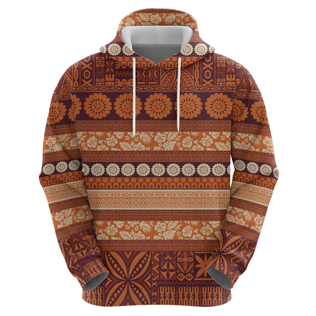 Fiji Marau na Kerisimasi Zip Hoodie Gold Tapa Masi Inspired Christmas LT9 - Polynesian Pride