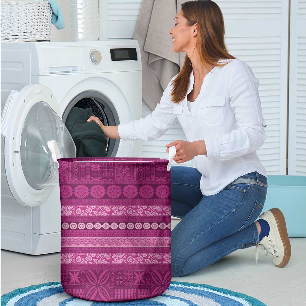 Fiji Marau na Kerisimasi Laundry Basket Pink Tapa Masi Inspired Christmas - Polynesian Pride