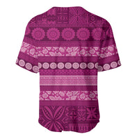 Fiji Marau na Kerisimasi Baseball Jersey Pink Tapa Masi Inspired Christmas - Polynesian Pride