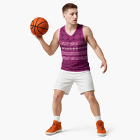 Fiji Marau na Kerisimasi Basketball Jersey Pink Tapa Masi Inspired Christmas LT9 - Polynesian Pride