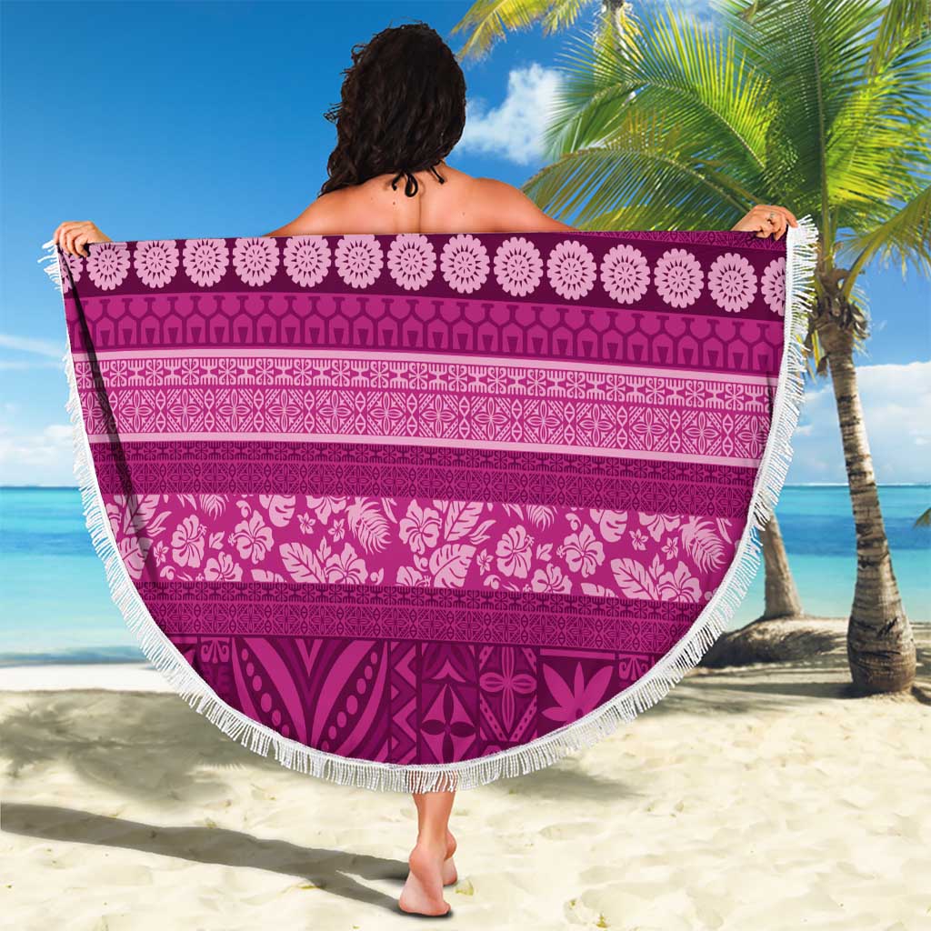 Fiji Marau na Kerisimasi Beach Blanket Pink Tapa Masi Inspired Christmas - Polynesian Pride
