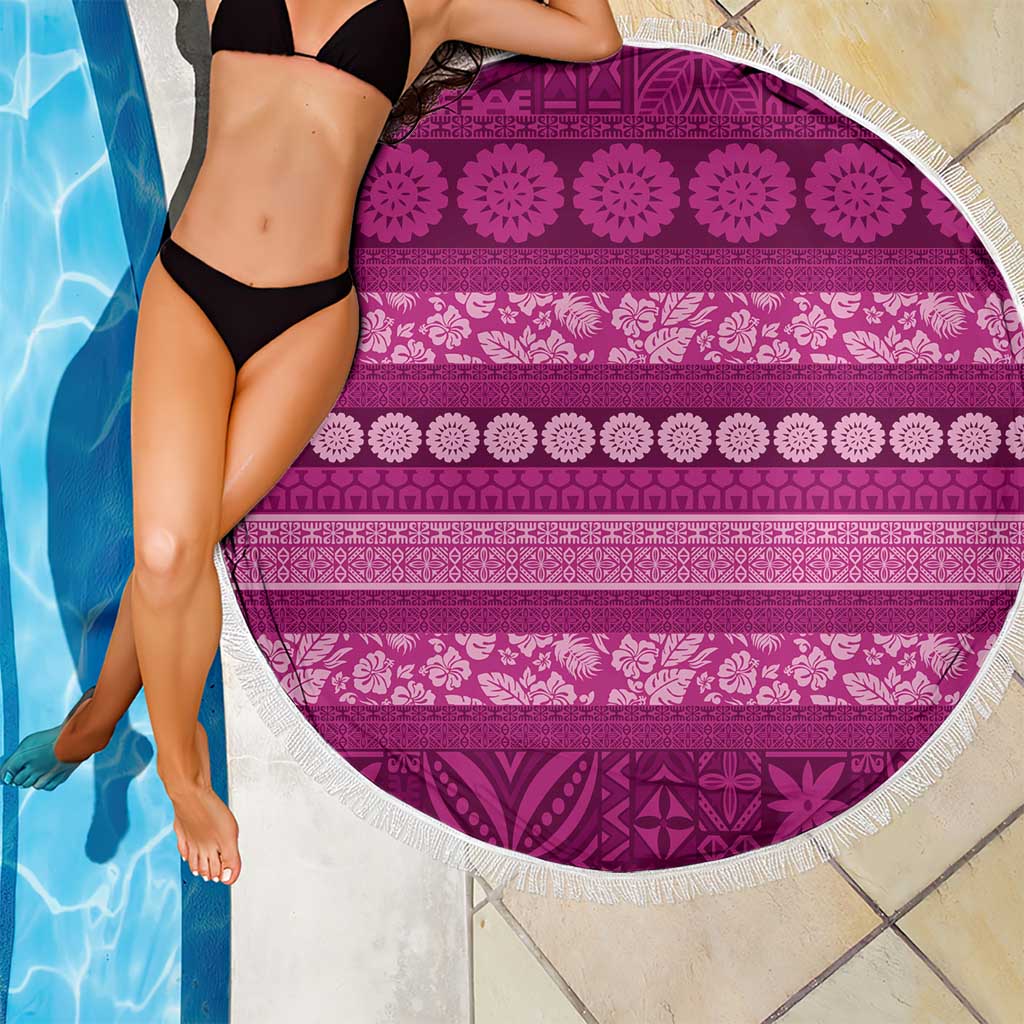 Fiji Marau na Kerisimasi Beach Blanket Pink Tapa Masi Inspired Christmas - Polynesian Pride