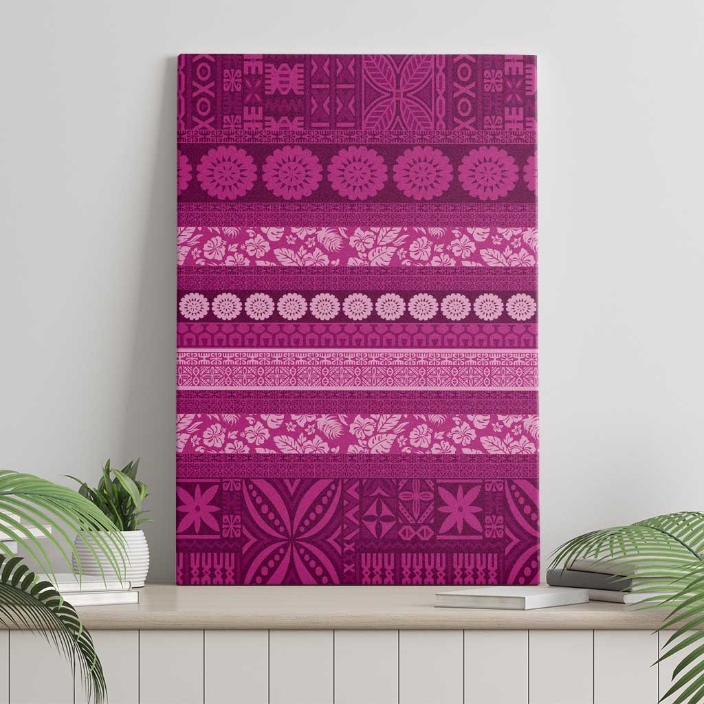 Fiji Marau na Kerisimasi Canvas Wall Art Pink Tapa Masi Inspired Christmas LT9 - Polynesian Pride