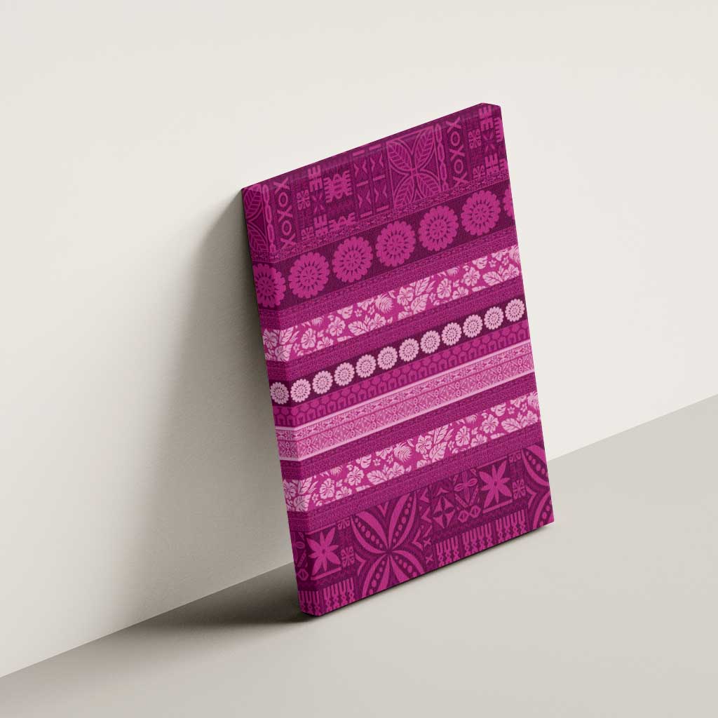 Fiji Marau na Kerisimasi Canvas Wall Art Pink Tapa Masi Inspired Christmas LT9 - Polynesian Pride