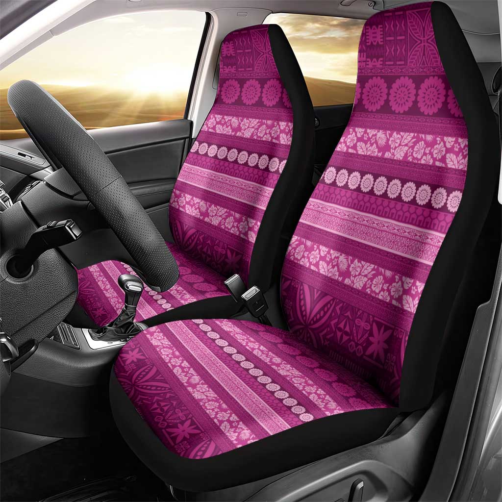 Fiji Marau na Kerisimasi Car Seat Cover Pink Tapa Masi Inspired Christmas LT9 - Polynesian Pride