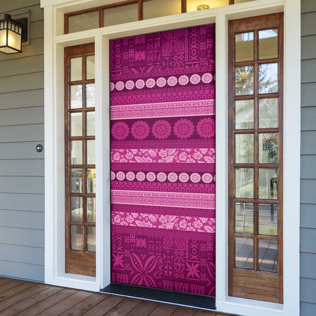 Fiji Marau na Kerisimasi Door Cover Pink Tapa Masi Inspired Christmas LT9 - Polynesian Pride