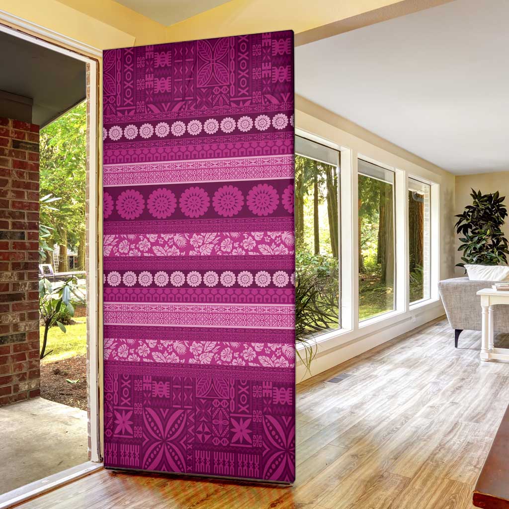 Fiji Marau na Kerisimasi Door Cover Pink Tapa Masi Inspired Christmas LT9 - Polynesian Pride