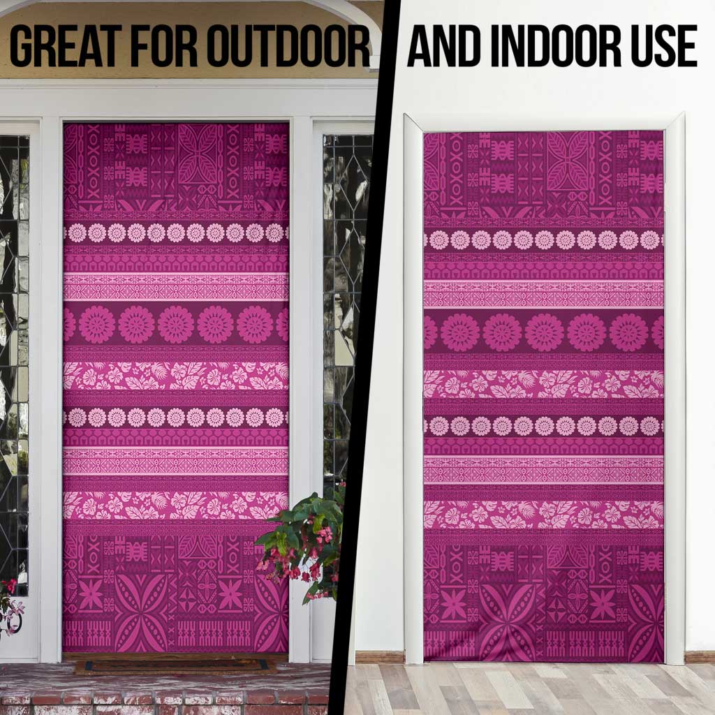 Fiji Marau na Kerisimasi Door Cover Pink Tapa Masi Inspired Christmas LT9 - Polynesian Pride