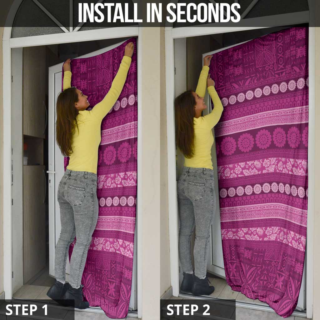 Fiji Marau na Kerisimasi Door Cover Pink Tapa Masi Inspired Christmas LT9 - Polynesian Pride