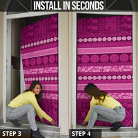 Fiji Marau na Kerisimasi Door Cover Pink Tapa Masi Inspired Christmas LT9 - Polynesian Pride