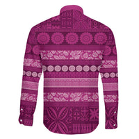 Fiji Marau na Kerisimasi Family Matching Off Shoulder Short Dress and Hawaiian Shirt Pink Tapa Masi Inspired Christmas LT9 - Polynesian Pride