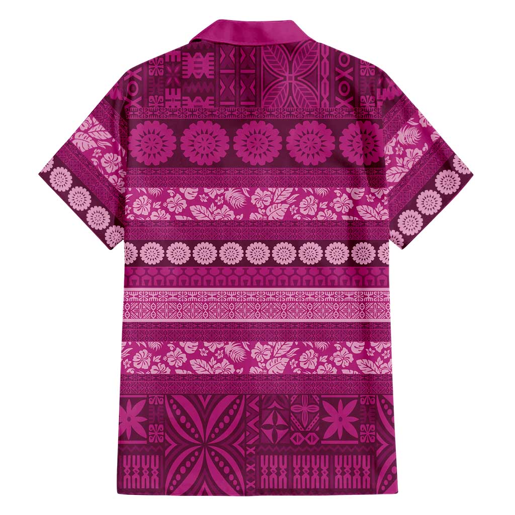Fiji Marau na Kerisimasi Hawaiian Shirt Pink Tapa Masi Inspired Christmas LT9 - Polynesian Pride