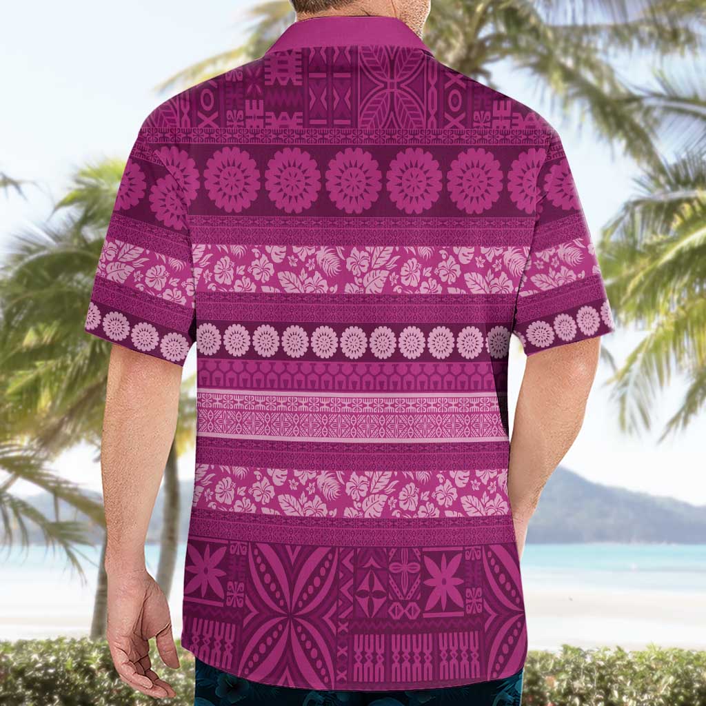 Fiji Marau na Kerisimasi Hawaiian Shirt Pink Tapa Masi Inspired Christmas LT9 - Polynesian Pride