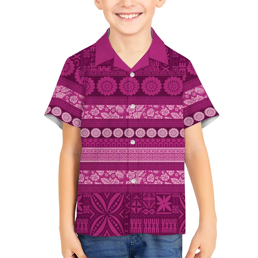Fiji Marau na Kerisimasi Hawaiian Shirt Pink Tapa Masi Inspired Christmas LT9 - Polynesian Pride