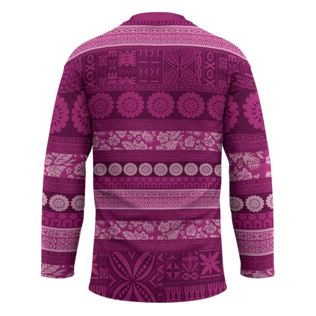 Fiji Marau na Kerisimasi Hockey Jersey Pink Tapa Masi Inspired Christmas LT9 - Polynesian Pride