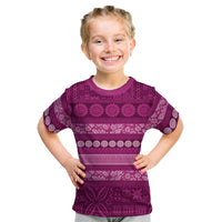 Fiji Marau na Kerisimasi Kid T Shirt Pink Tapa Masi Inspired Christmas LT9 Pink - Polynesian Pride