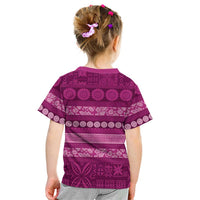 Fiji Marau na Kerisimasi Kid T Shirt Pink Tapa Masi Inspired Christmas LT9 - Polynesian Pride
