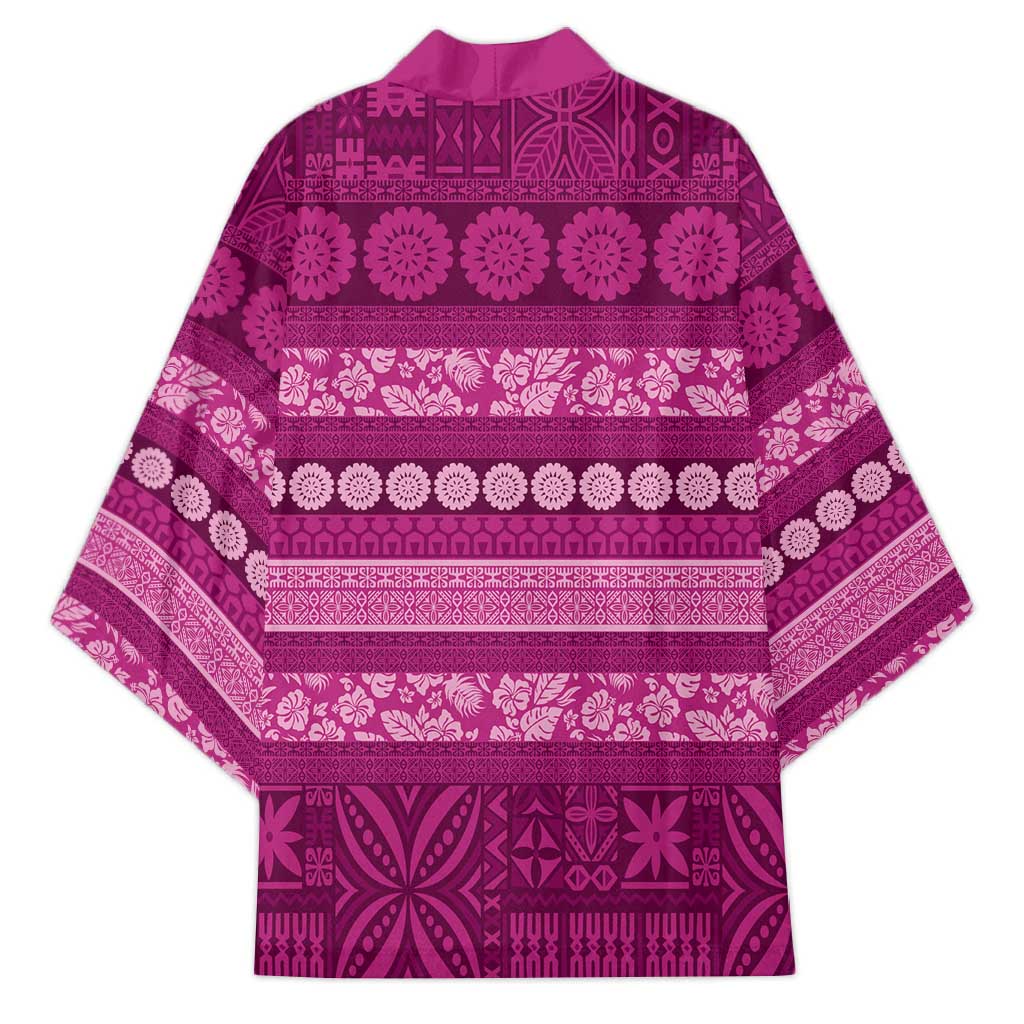 Fiji Marau na Kerisimasi Kimono Pink Tapa Masi Inspired Christmas LT9 - Polynesian Pride
