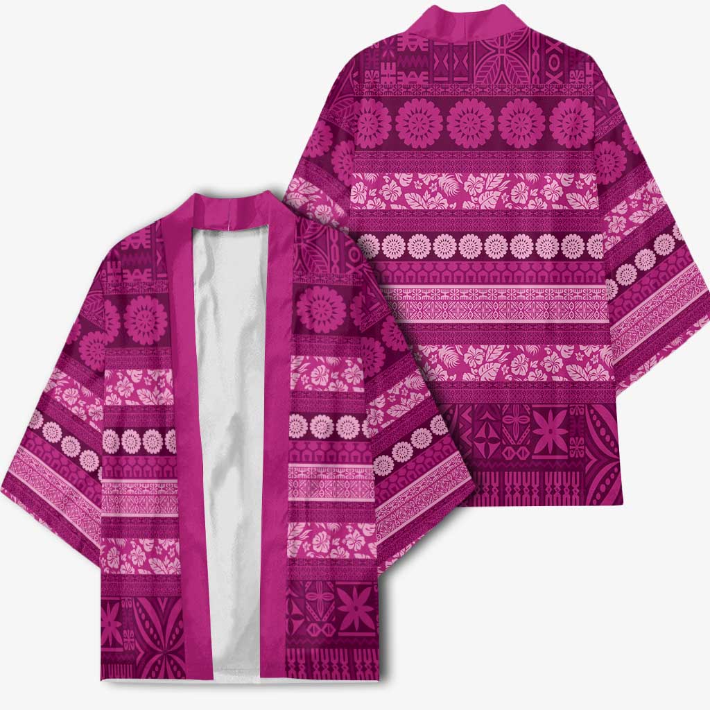 Fiji Marau na Kerisimasi Kimono Pink Tapa Masi Inspired Christmas LT9 - Polynesian Pride