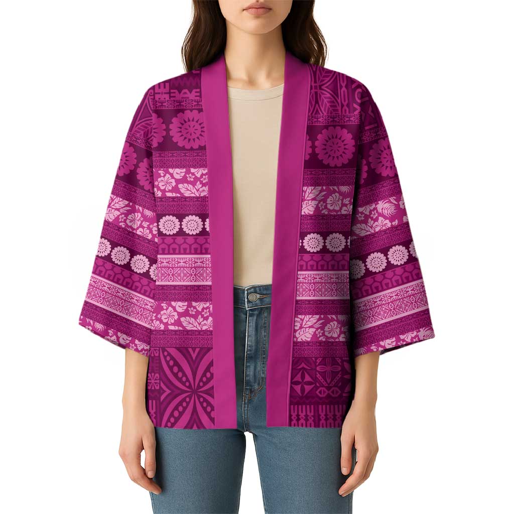 Fiji Marau na Kerisimasi Kimono Pink Tapa Masi Inspired Christmas LT9 - Polynesian Pride