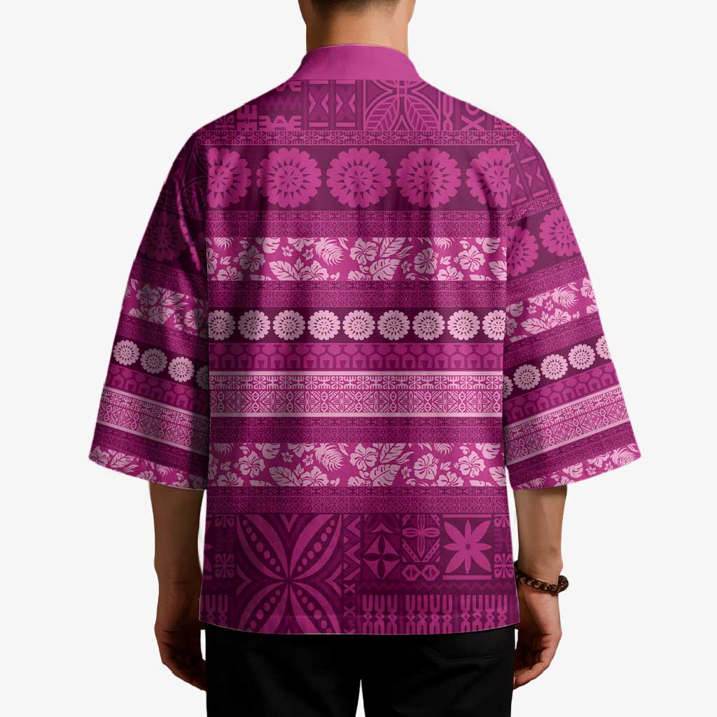 Fiji Marau na Kerisimasi Kimono Pink Tapa Masi Inspired Christmas LT9 - Polynesian Pride