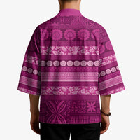 Fiji Marau na Kerisimasi Kimono Pink Tapa Masi Inspired Christmas LT9 - Polynesian Pride
