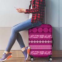 Fiji Marau na Kerisimasi Luggage Cover Pink Tapa Masi Inspired Christmas LT9 - Polynesian Pride