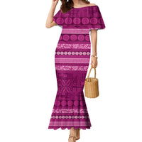 Fiji Marau na Kerisimasi Mermaid Dress Pink Tapa Masi Inspired Christmas LT9 Women Pink - Polynesian Pride
