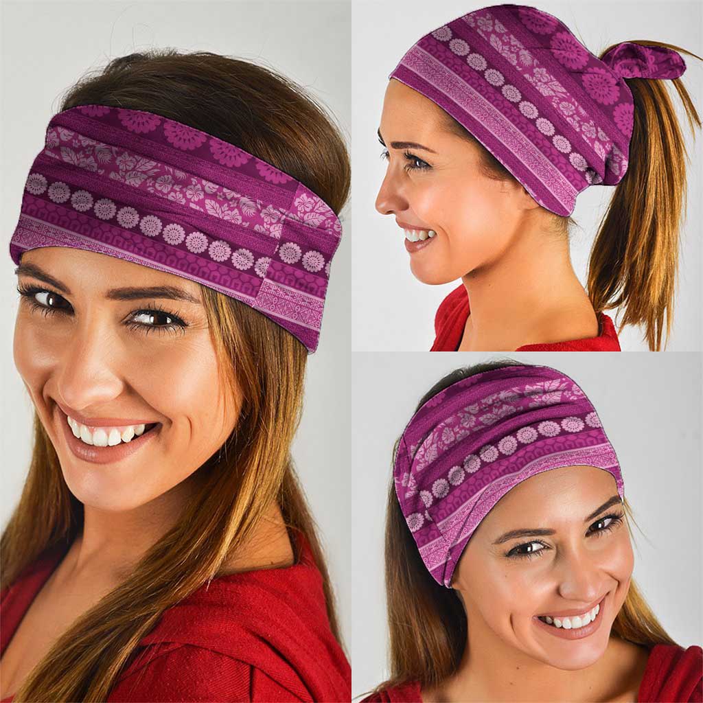 Fiji Marau na Kerisimasi Neck Gaiter Pink Tapa Masi Inspired Christmas - Polynesian Pride